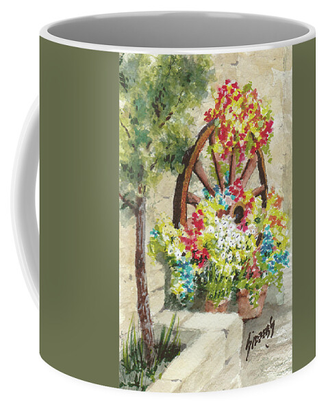 Flowers Coffee Mug featuring the painting Wheel Of Flowers by Sam Sidders