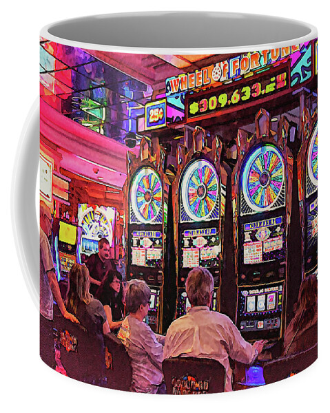 Wheel Of Fortune Coffee Mug featuring the photograph Wheel of Fortune Flamingo Las Vegas by Tatiana Travelways