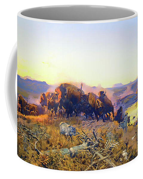 Charles Russell Coffee Mug featuring the painting When The Land Belonged To God by Charles Russell