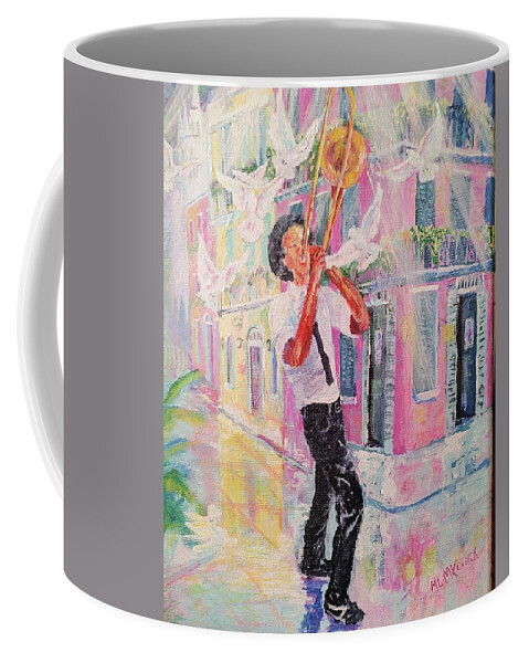 Nola Coffee Mug featuring the painting When the Saints Go Marchin' In by ML McCormick