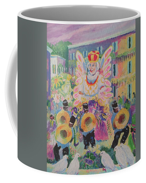 Mardi Gras Coffee Mug featuring the painting When the Saints Go Marching In---Mardi Gras King Rex by ML McCormick