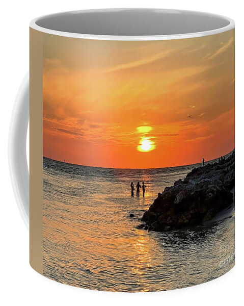 Clearwater Beach Sunset Coffee Mug featuring the photograph When The Sun Goes Down by Kerri Farley