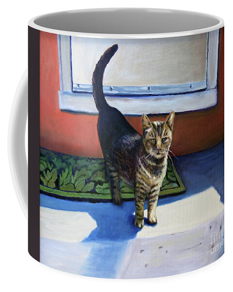 Cat Coffee Mug featuring the painting Where's Breakfast? by Barbara Oertli