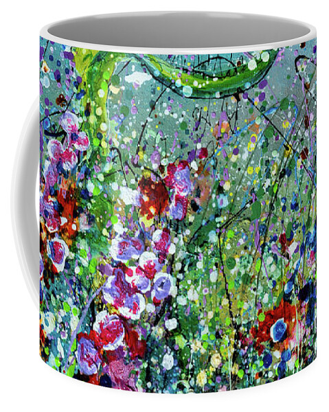 Blooming Coffee Mug featuring the painting Whimsical Spring by O Lena