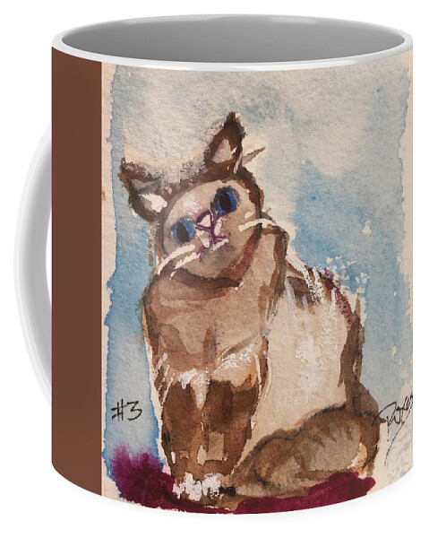 Whimsy Coffee Mug featuring the painting Whimsy Kitty 3 by Roxy Rich