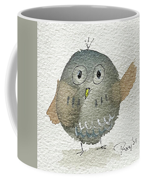 Owl Coffee Mug featuring the painting Whimsy Owl 1 by Roxy Rich