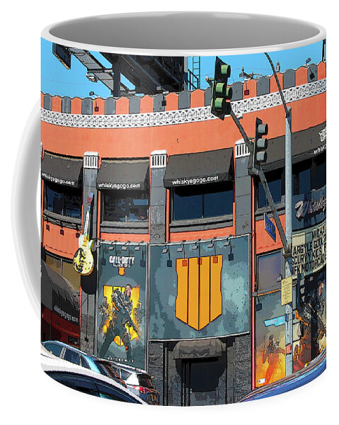 Bar Coffee Mug featuring the photograph Whiskey A Go Go_Sunset Blvd. and Clark St. by Nina Silver