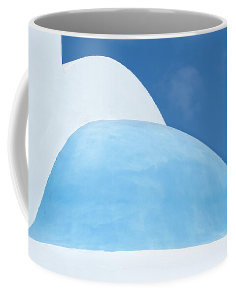 White and blue Christian church dome against blue cloudy sky, Minimal Aesthetic  Coffee Mug by Michalakis Ppalis - Fine Art America