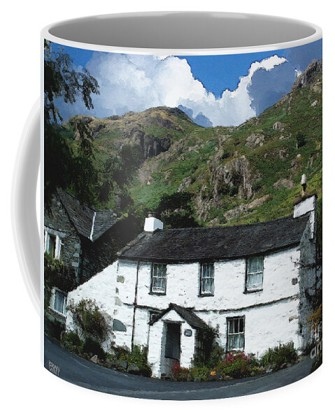 Langdale Coffee Mug featuring the photograph White Cottage by Brian Watt
