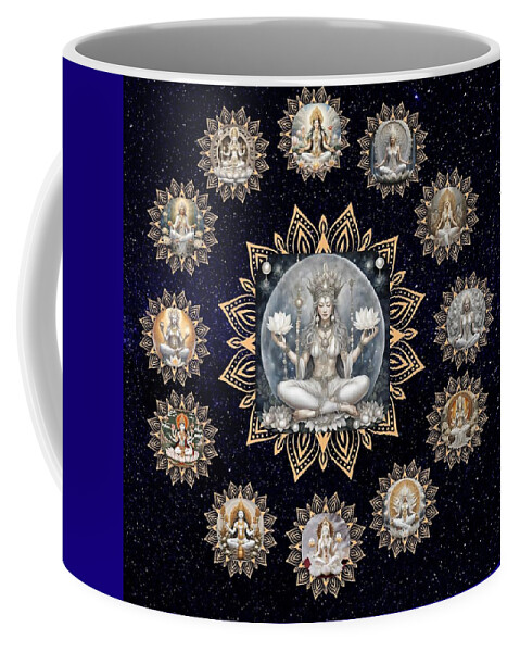 Goddesses Coffee Mug featuring the painting White Goddess Mandala by Melissa Abbott