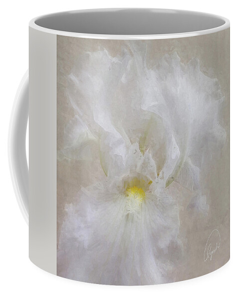White Coffee Mug featuring the photograph White Iris IV by Karen Lynch