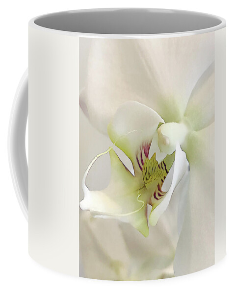  Coffee Mug featuring the digital art White Orchid by Cindy Greenstein