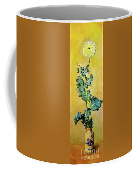 White Coffee Mug featuring the painting White Poppy by Claude Monet 1883 by Claude Monet