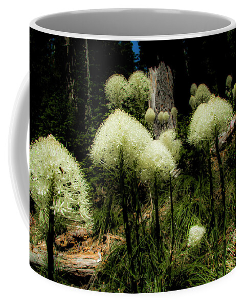 Nature Coffee Mug featuring the photograph White Puffs of Bear Grass by Doug Scrima