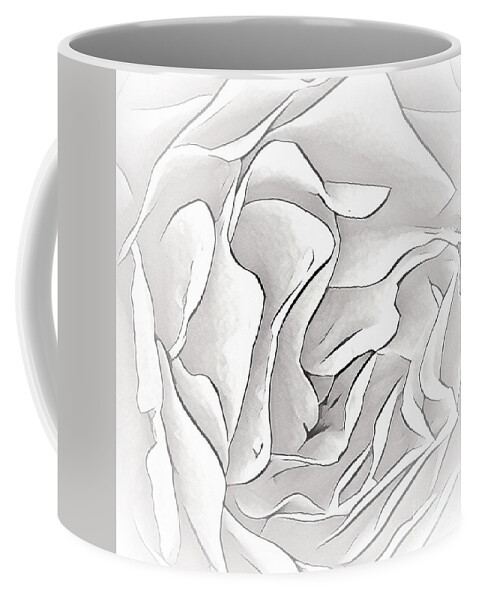 Rose Coffee Mug featuring the mixed media White Rose 8 by Toni Somes