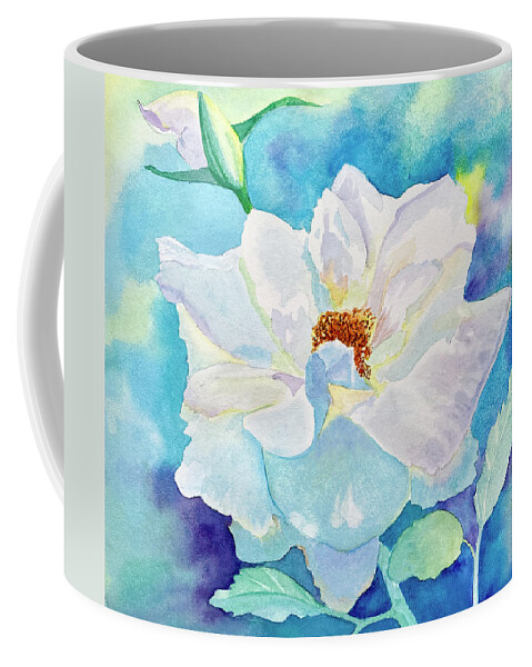 Rose Coffee Mug featuring the painting White Rose by Deborah League