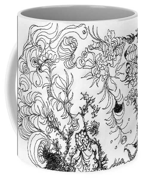 Abstract Coffee Mug featuring the drawing Whoop De Doodle by Denise F Fulmer