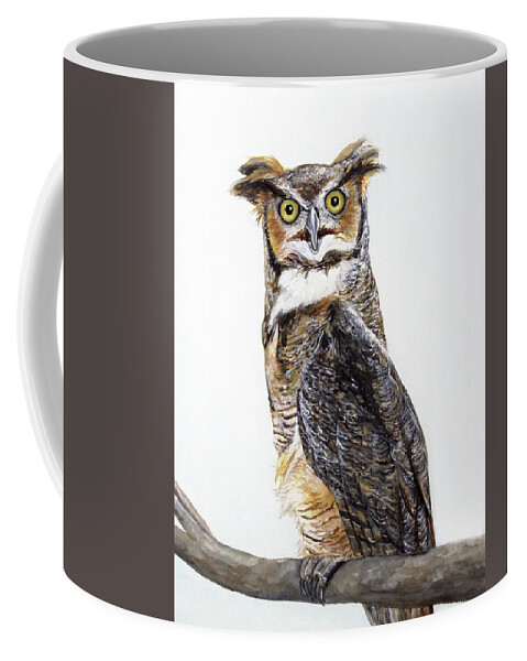 Acrylic And Watercolor Painting Coffee Mug featuring the painting Who's That? by Linda Goodman