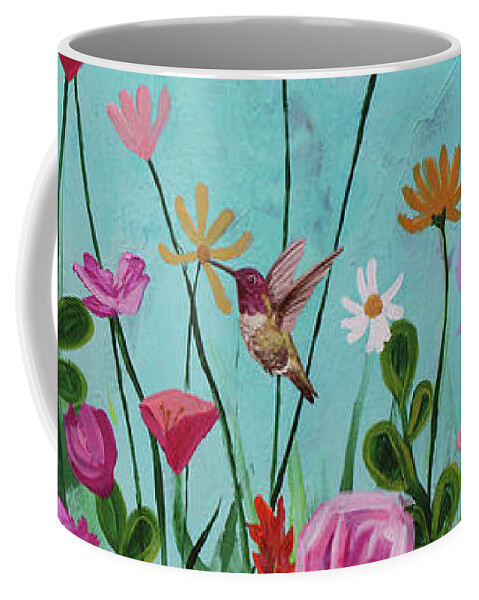 Hummingbird Coffee Mug featuring the painting Wild and Wondrous by Ashley Lane