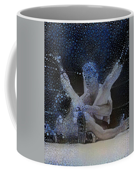 Wrestlers Coffee Mug featuring the digital art Wild Blue Yonder by Matthew Lazure