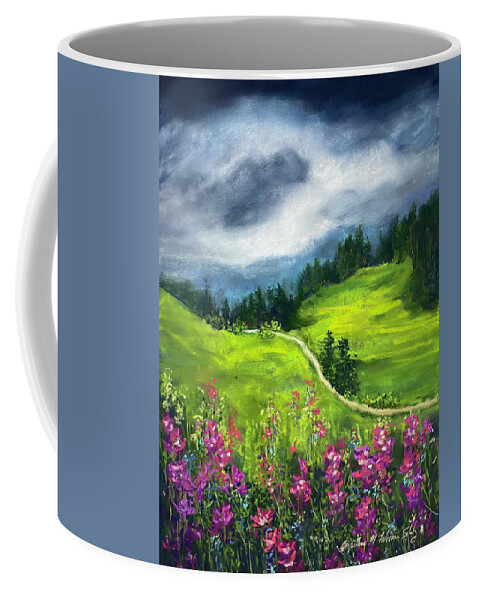 Wild Flower Coffee Mug featuring the painting Wild Flower Meadow by Charlene Fuhrman-Schulz