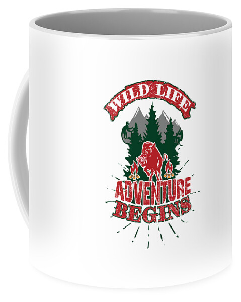 Wild Life Adventure Begins Camping Gift Outdoor Fan Coffee Mug by