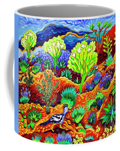Roadrunner Coffee Mug featuring the painting Wilde Roadrunner by Cathy Carey