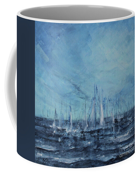 Abstract Coffee Mug featuring the painting Wildest Dream - Voyage #1 by Jane See