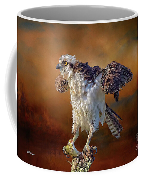 Ospreys Coffee Mug featuring the mixed media Wildlife Artistry by DB Hayes