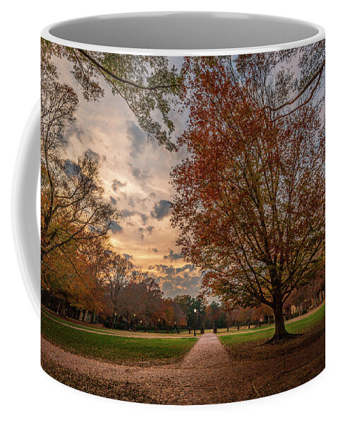 William And Mary Coffee Mug featuring the photograph William and Mary Evening in the Fall by Rachel Morrison
