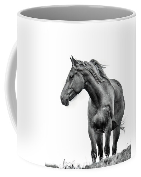 Horse Coffee Mug featuring the photograph Windblown Horse by Tracy Munson