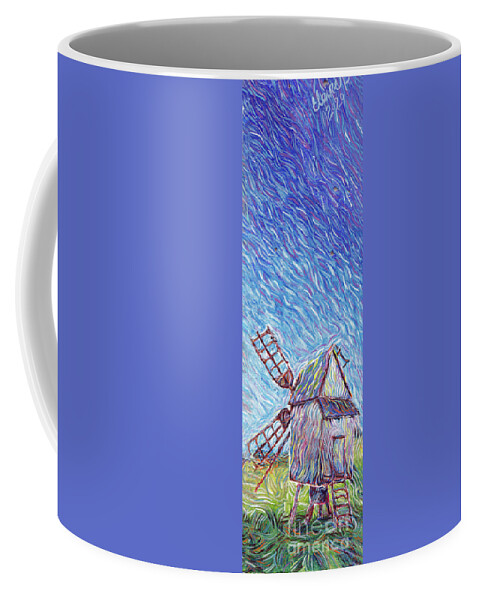 Windmill Coffee Mug featuring the painting Windmill at Himmelsberga by Elaine Berger
