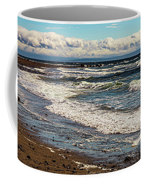Landscapes Coffee Mug featuring the photograph Windy At Point Holmes by Claude Dalley