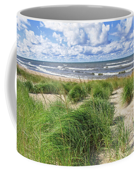 Beach Coffee Mug featuring the photograph Windy Shoreline by Kathi Mirto