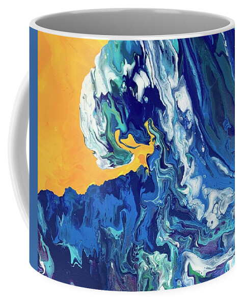 Metallics Coffee Mug featuring the painting Windy Wave by Nicole DiCicco