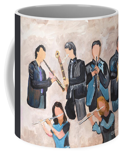 Woodwind Instruments Coffee Mug featuring the painting Windy Woods by Jennylynd James
