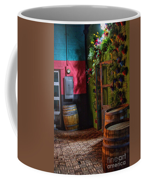  Coffee Mug featuring the photograph Wine Barrels in the Night by Rodney Lee Williams