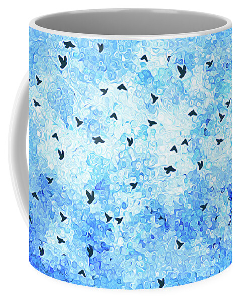 Birds Coffee Mug featuring the digital art Wings Of Freedom by Leslie Montgomery