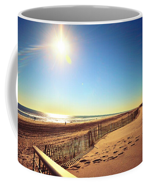 Winter Coffee Mug featuring the photograph Winter Afternoon at the Beach by Stacie Siemsen