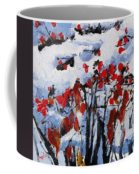 Winter Coffee Mug featuring the painting Winter Berries by Sheila Romard