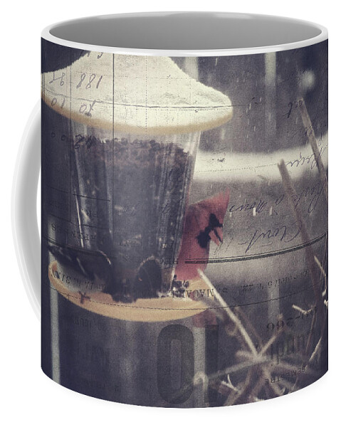 Winter Storm Coffee Mug featuring the photograph Winter Birds at the Feeder by Toni Hopper