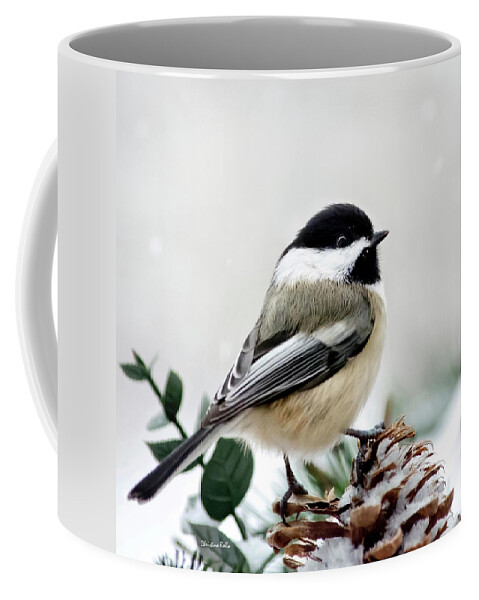 Winter Coffee Mug featuring the photograph Winter Chickadee Square by Christina Rollo