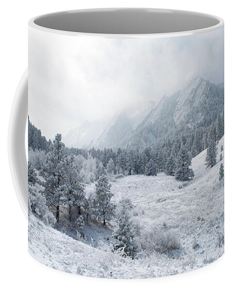 Flatirons Coffee Mug featuring the photograph Winter Flatirons 2 by Aaron Spong