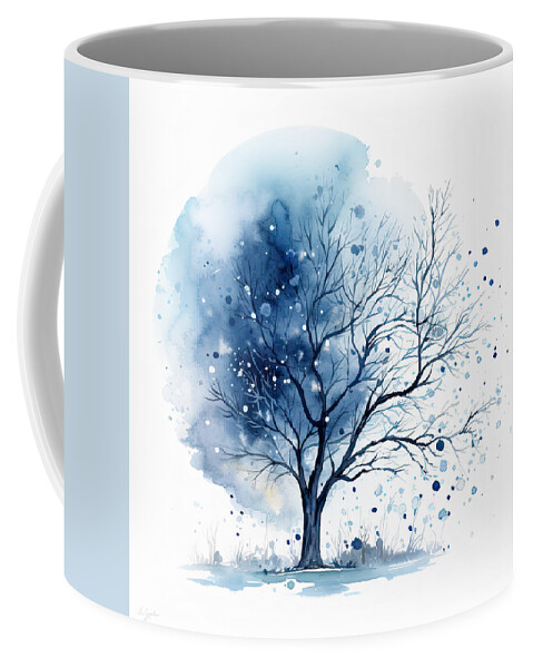 Four Seasons Coffee Mug featuring the painting Winter- Four Seasons Painting by Lourry Legarde