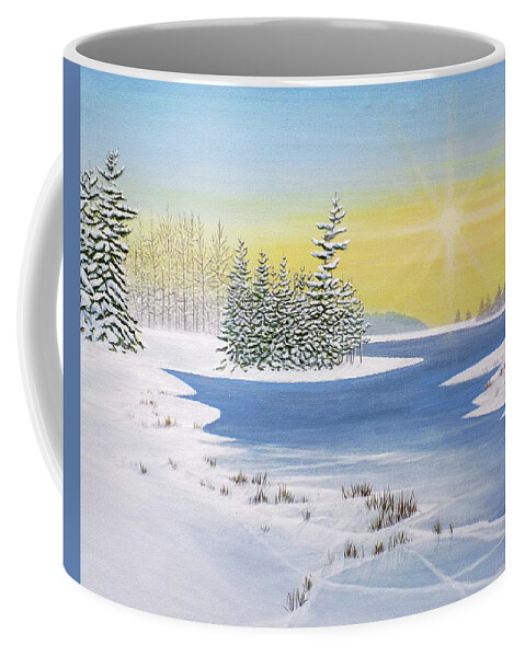 Winter Coffee Mug featuring the painting Winter Lake by Kenneth M Kirsch