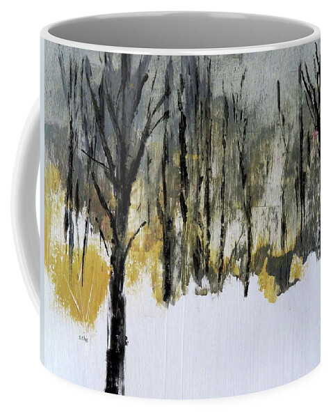 Abstract Coffee Mug featuring the painting Winter Landscape by Sharon Williams Eng