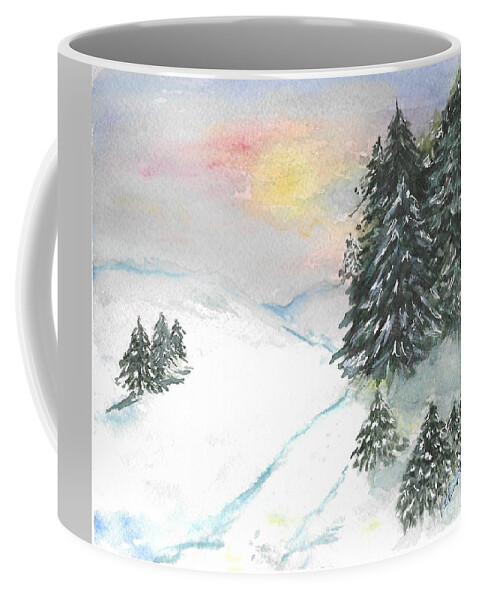Winter Coffee Mug featuring the painting Winter Scene in Pennsylvania by Valerie Shaffer