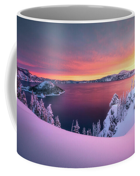 Sunrise Coffee Mug featuring the photograph Winter Sentinels by Henry w Liu
