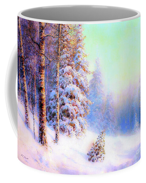 Landscape Coffee Mug featuring the painting Winter Snow Beauty by Jane Small