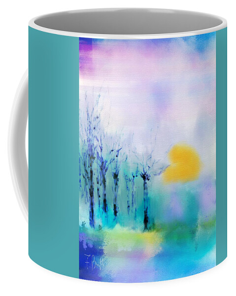 Ipad Painting Coffee Mug featuring the digital art Winter Trees by Frank Bright